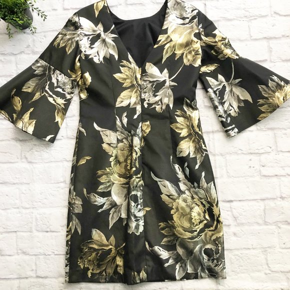 Trina Turk Rachelle Jacquard Sheath Dress Bell 2 - Picture 2 of 8